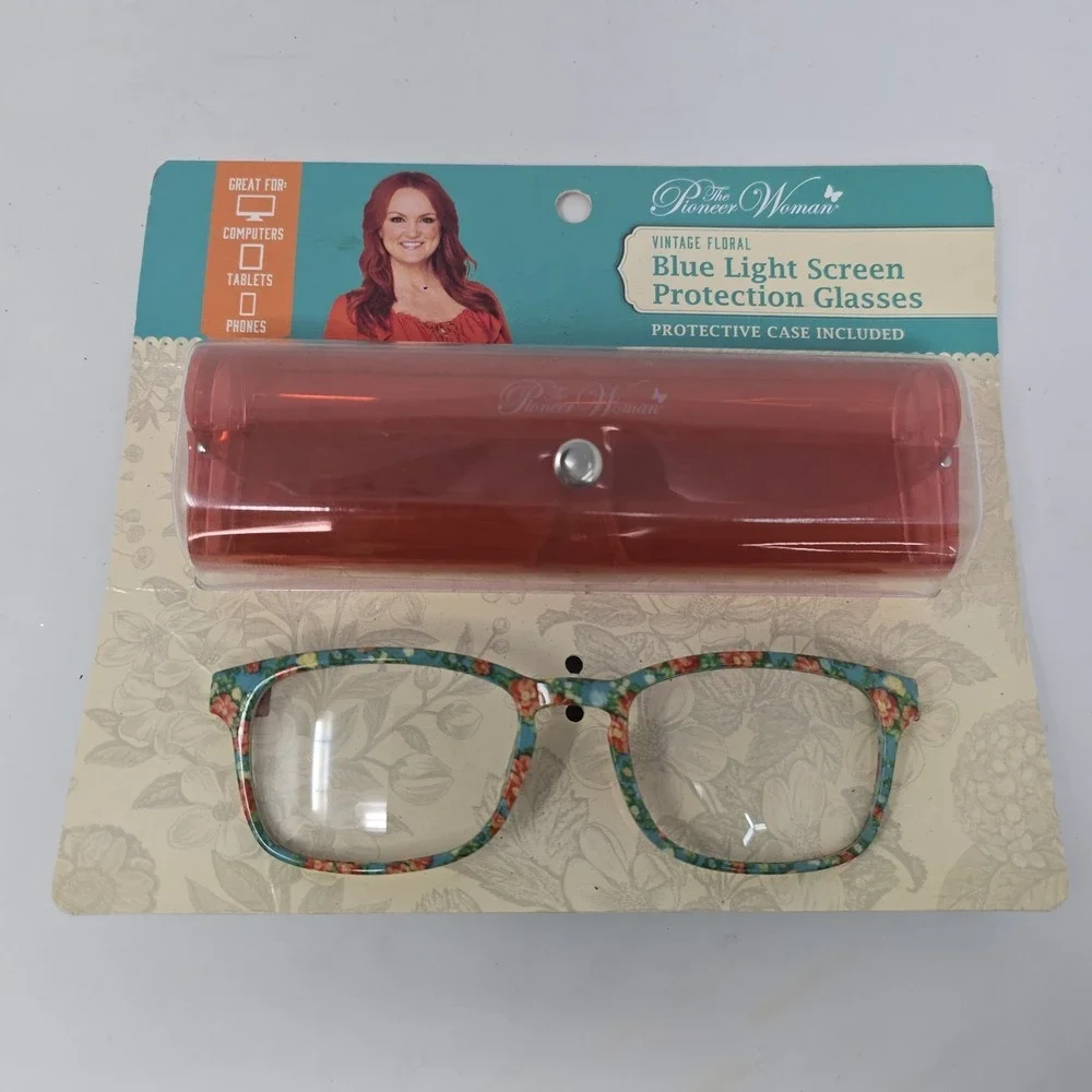 3 New Pioneer Woman Blue Light Screen Protection Glasses w/ Protective Case